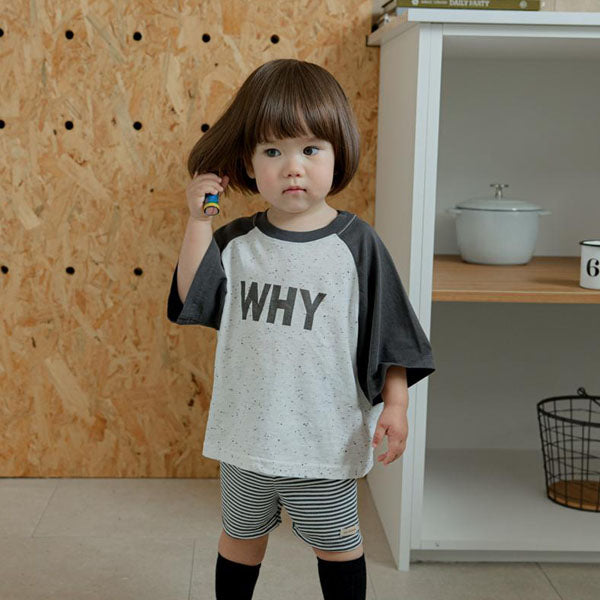 WHY Raglan Tee Korean toddler t-shirt in cookies & cream made in Korea