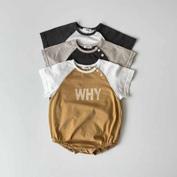 Bebe WHY Raglan Bodysuit Korean infant bodysuit in cookies & cream made in Korea