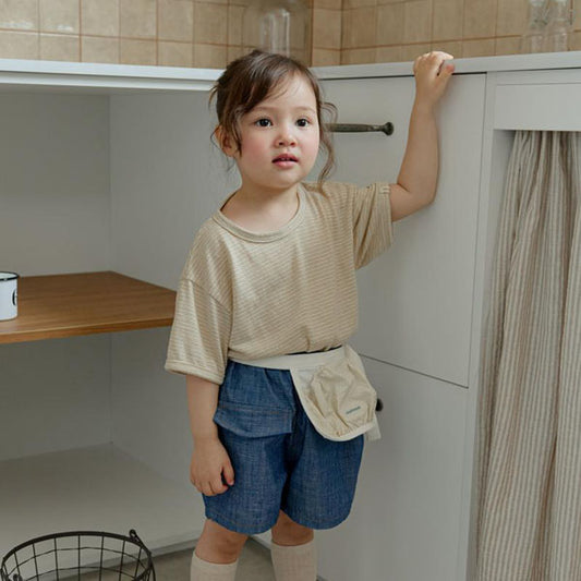 Soft Binding Tee Korean toddler t-shirt in sky blue made in Korea