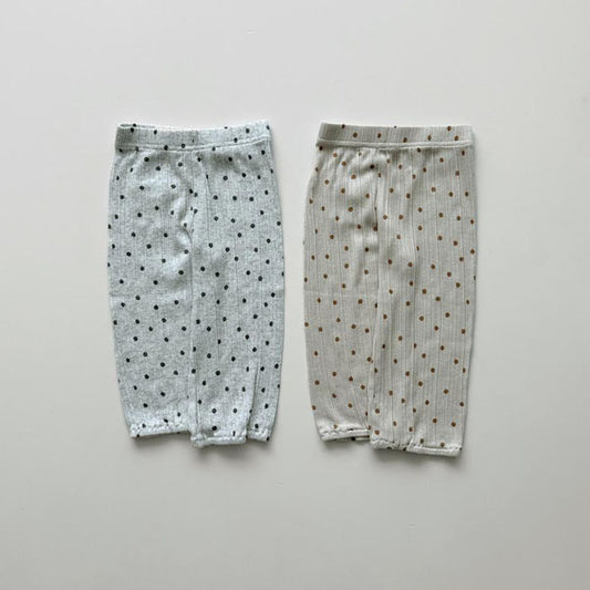 Polka Dot Balloon-Fit Pants Korean toddler pants in light heather made in Korea