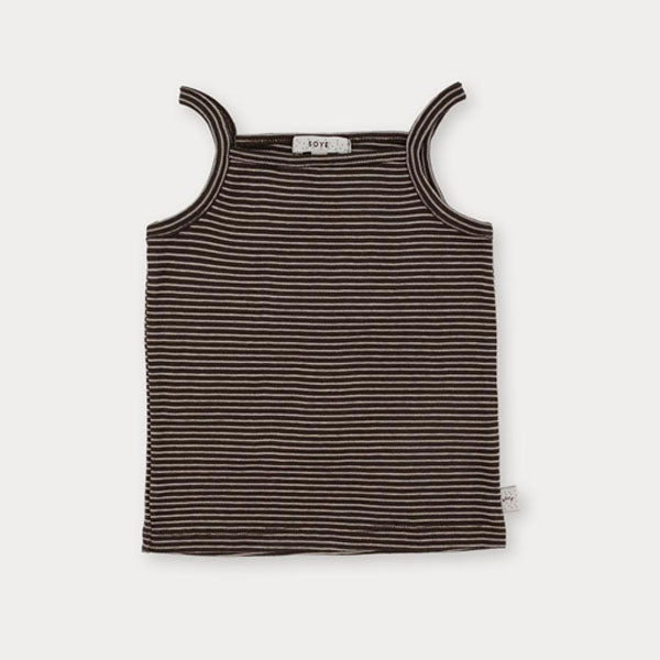 Bebe Marni Stripe Tank Top Korean infant tank top in brown made in Korea