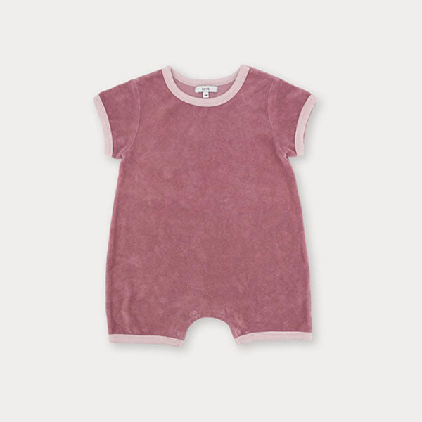 Bebe Terry Romper Korean infant romper in deep pink made in Korea