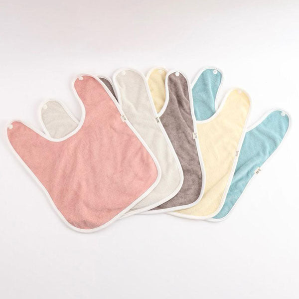 Double-Knit Terry Washcloth Bib Korean infant accessory in pink made in Korea