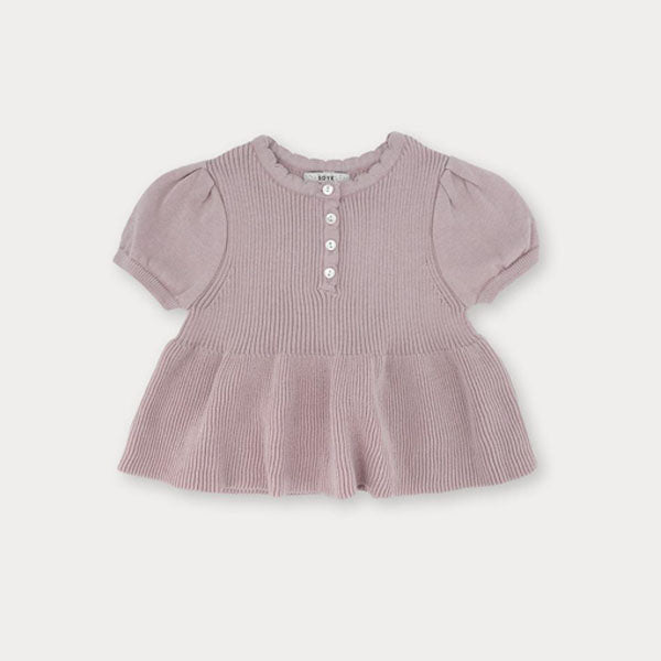 Bebe Lulu Shirred Knit Top Korean infant sweater in cream made in Korea