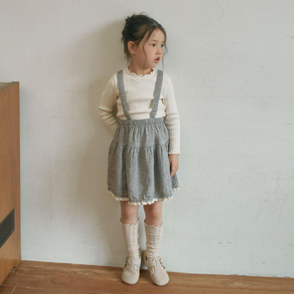 Emily Overall Skirt Korean toddler overall in beige made in Korea