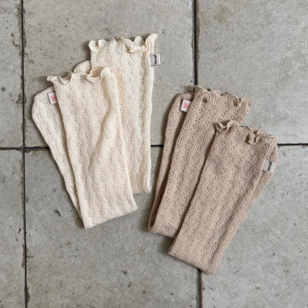 Anna Knee-High Socks Korean toddler accessory in cream made in Korea