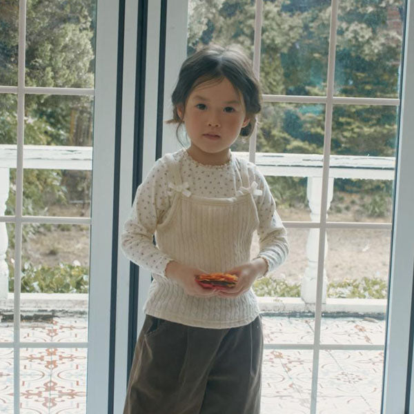 Muffin Vest Korean toddler jacket in cream made in Korea