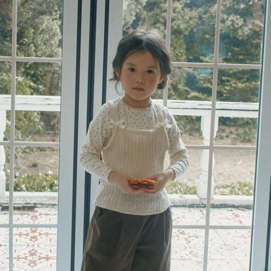 Muffin Vest Korean toddler jacket in cream made in Korea