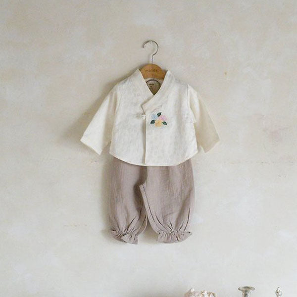 Ari Pants Set Korean infant set in cream made in Korea