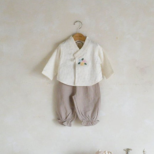 Ari Pants Set Korean infant set in cream made in Korea