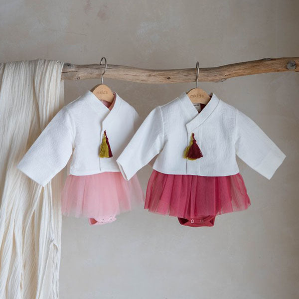 Willow Romper Set Korean infant romper in pink made in Korea