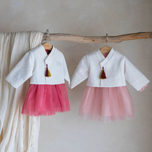 Willow Dress Set Korean infant dress in pink made in Korea