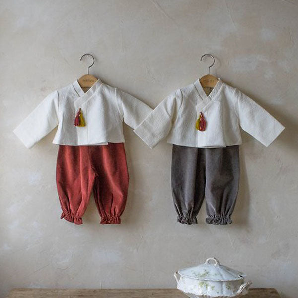 Willow Pants Set Korean infant set in gray made in Korea