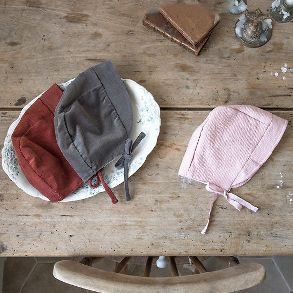 Basic Bonnet Korean infant accessory in gray made in Korea