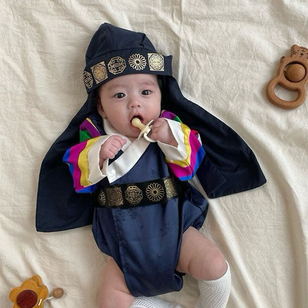 Young Master Hanbok Hat Korean infant accessory in solid color made in Korea