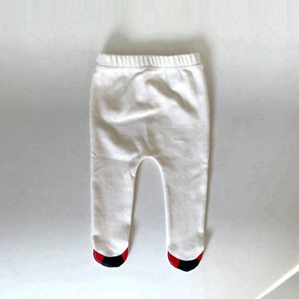 Floral Footed Leggings Korean infant pants in red made in Korea