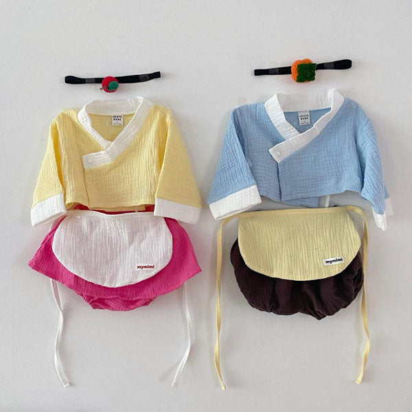 Nuri Apron Korean infant accessory in yellow made in Korea