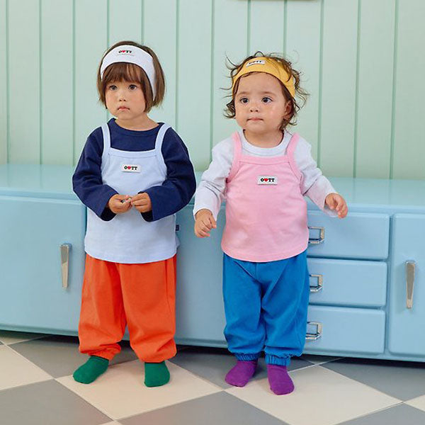 Jelly Mix Balloon-Fit Pants Korean infant pants in orange made in Korea