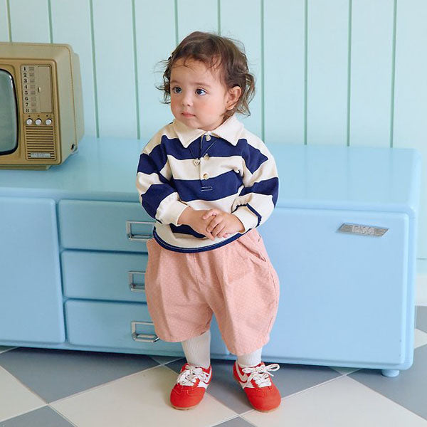 Petite Polka Dot Pants Korean infant pants in pink made in Korea