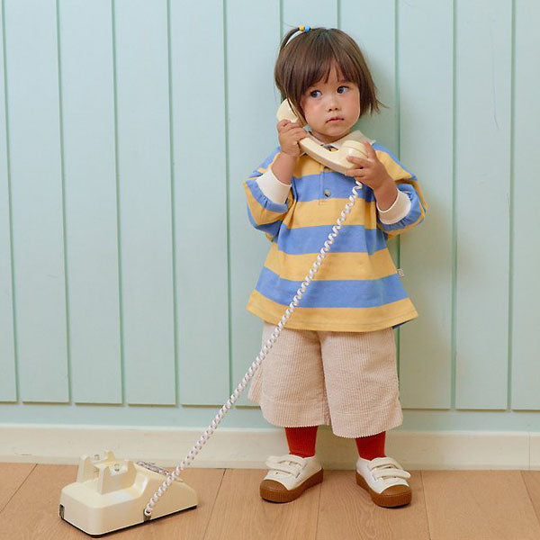 Play Rugby Collar Tee Korean infant t-shirt in yellow(blue) made in Korea