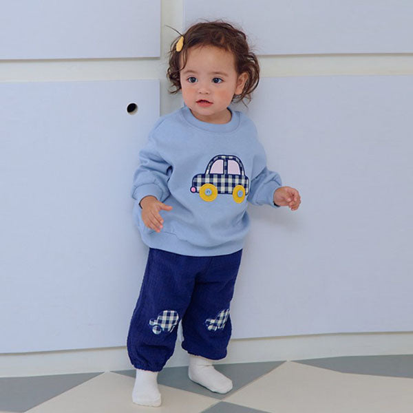 Vroom Vroom Balloon-Fit Pants Korean infant pants in red made in Korea
