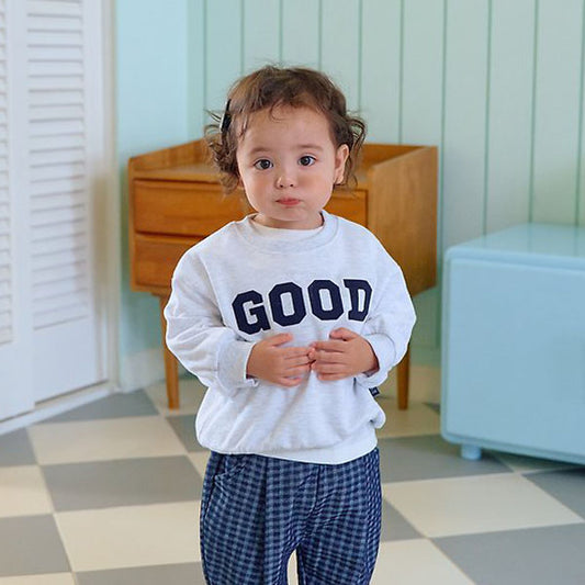 GOOD Sweatshirt - Kids Korean infant sweater in navy made in Korea