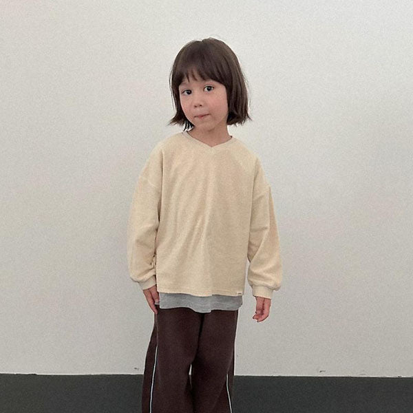 Sand Terry Sweatshirt Korean toddler sweater in cream made in Korea