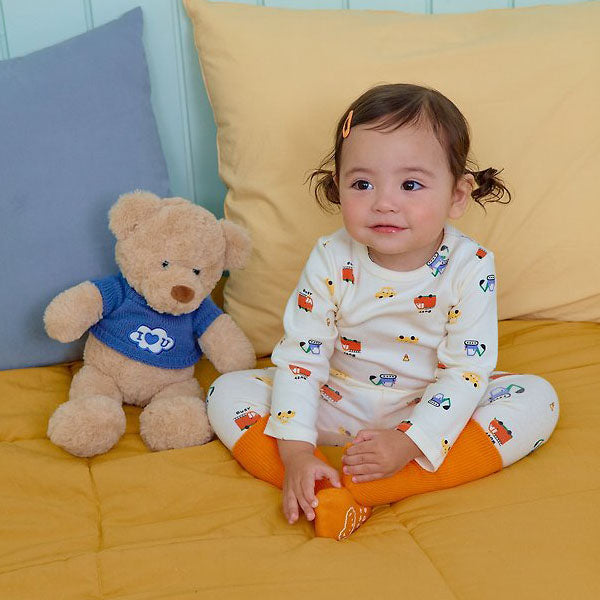 Car Loungewear Korean infant loungewear in cream made in Korea