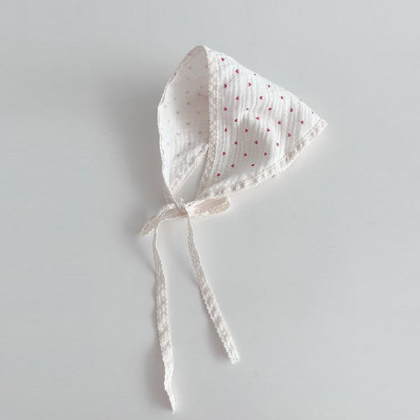 Heart Kerchief Korean infant accessory in solid color made in Korea