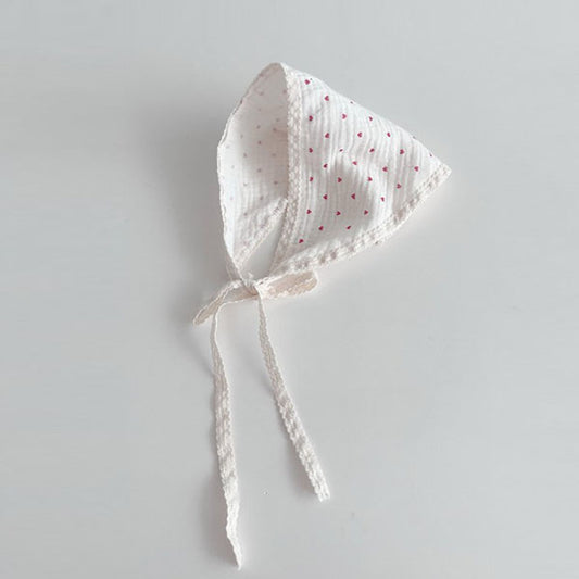 Heart Kerchief Korean infant accessory in solid color made in Korea