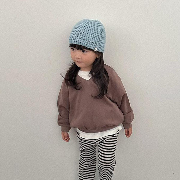 Eyelet Beanie Korean toddler accessory in cream made in Korea