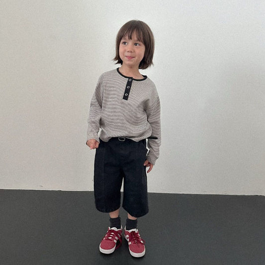 Panelled Bermuda Shorts Korean toddler shorts in cream made in Korea