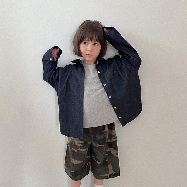 Denim Shirt Korean toddler shirt in light denim made in Korea