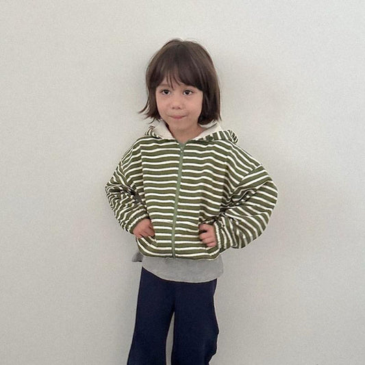 Candy Zip-Up Hoodie Korean toddler sweater in yellow made in Korea