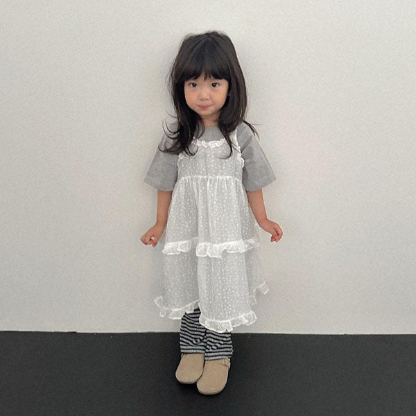 Floral Dress Korean toddler dress in white made in Korea