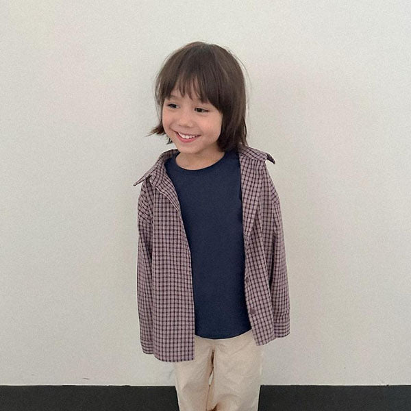 Picnic Check Shirt Korean toddler shirt in red made in Korea