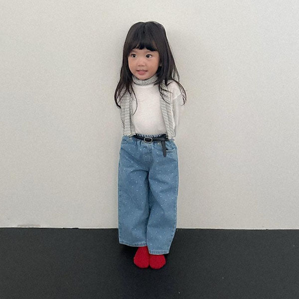 Polka Dot Denim Pants Korean toddler pants in light denim made in Korea