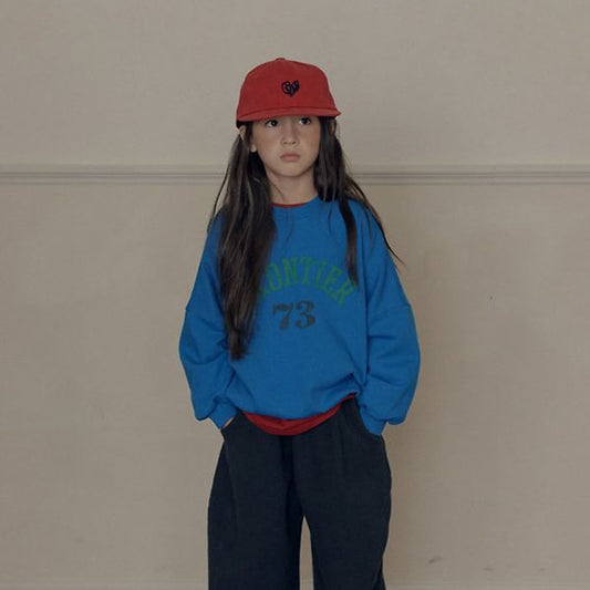 Frontier Sweatshirt Korean toddler sweater in blue made in Korea