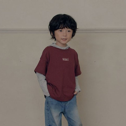Jacqueline Tee Korean toddler t-shirt in wine made in Korea