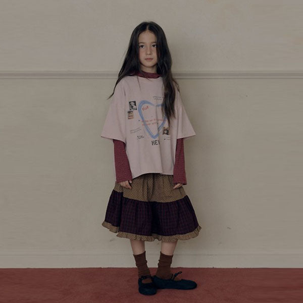 Huey Skirt Korean toddler skirt in wine made in Korea