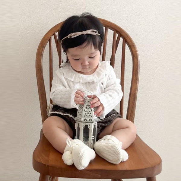 Erbon Collar Tee Korean infant t-shirt in ivory made in Korea