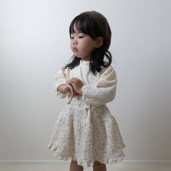 Neck Ruffle Blouse Korean infant blouse in ivory made in Korea