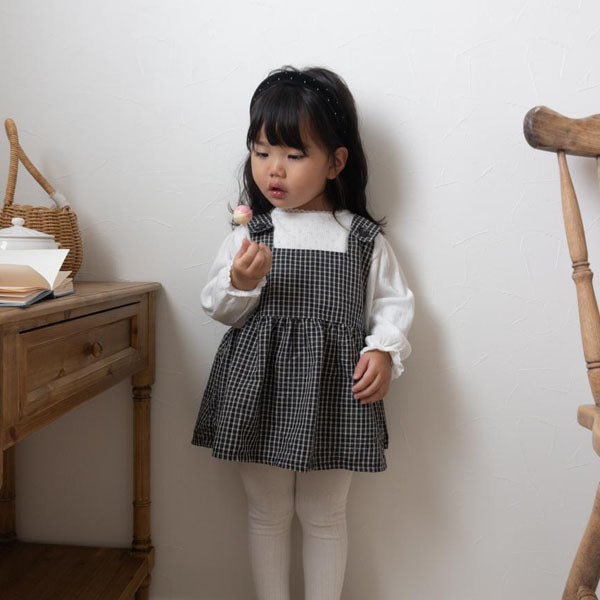 Rona Overall Dress Korean infant dress in ivory made in Korea
