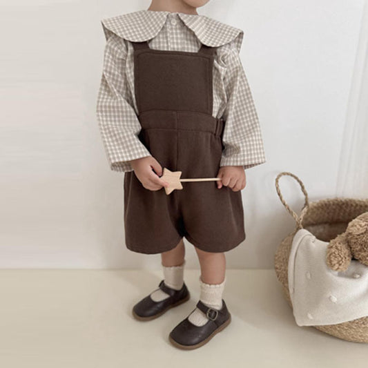 Sunny Sailor Blouse Korean infant blouse in beige made in Korea
