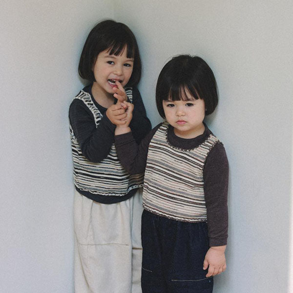 Knit Vest Korean infant jacket in brown made in Korea