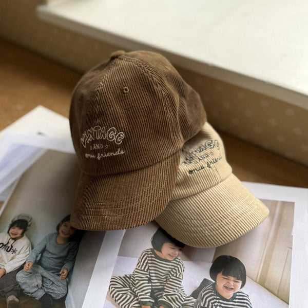 Vintage Ball Cap Korean infant accessory in beige made in Korea