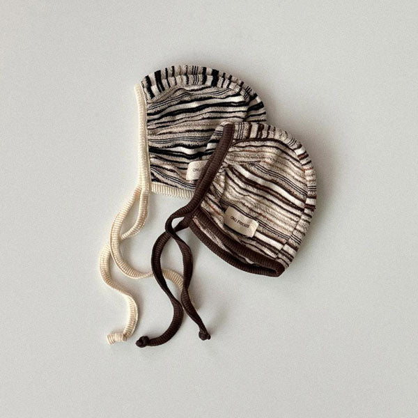 Knit Bonnet Korean infant accessory in black made in Korea