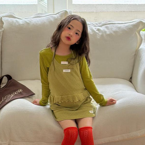 Bibi Eyelet Halter Top Korean toddler tops in gray made in Korea
