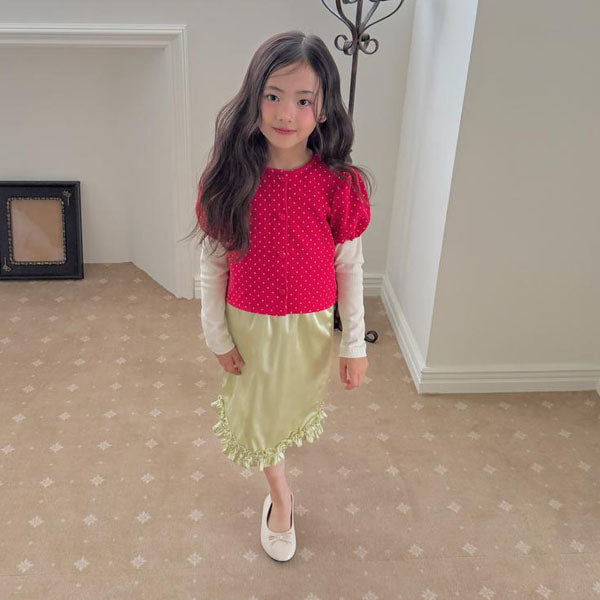 Mico Satin Skirt Korean toddler skirt in pink made in Korea