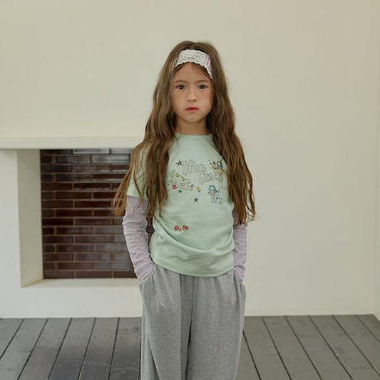 Dream Layered Tee Korean toddler t-shirt in cream made in Korea